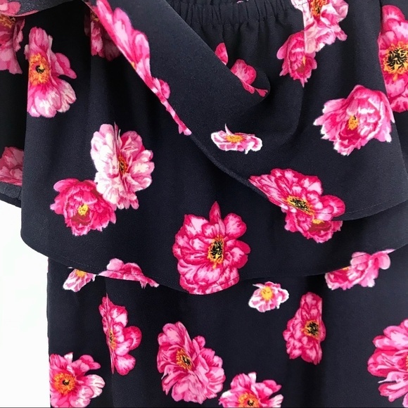 Mud Pie Pippa Off-the-Shoulder Navy Pink Floral - Picture 6 of 13